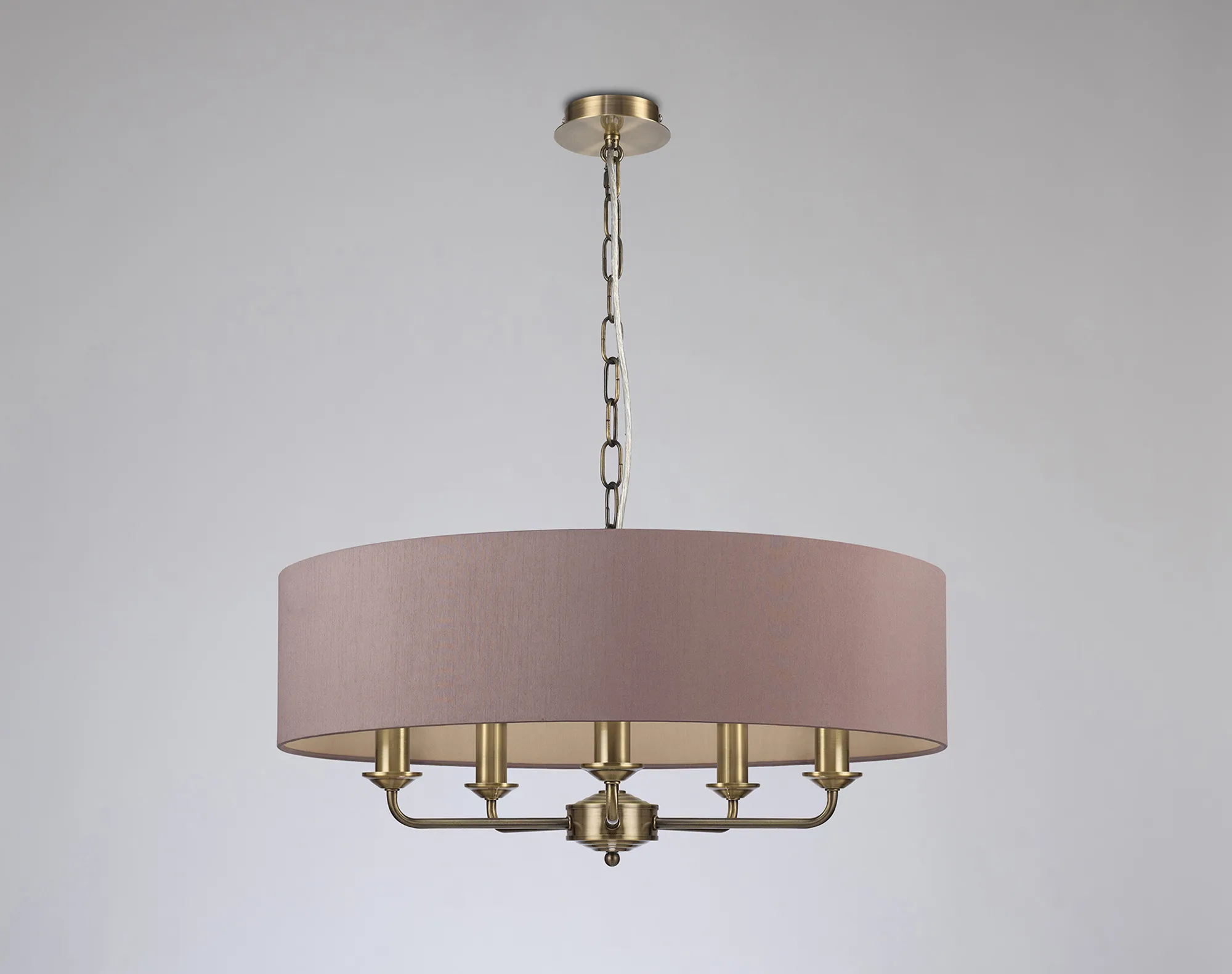 Banyan 60cm 5 Light Pendant Antique Brass, Taupe/Halo Gold DK0043  Deco Banyan AB TA